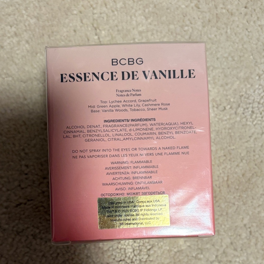 BCBG Essence de Vanille Pink & Gold Boxed Eau de Parfum - Picture 2 of 3